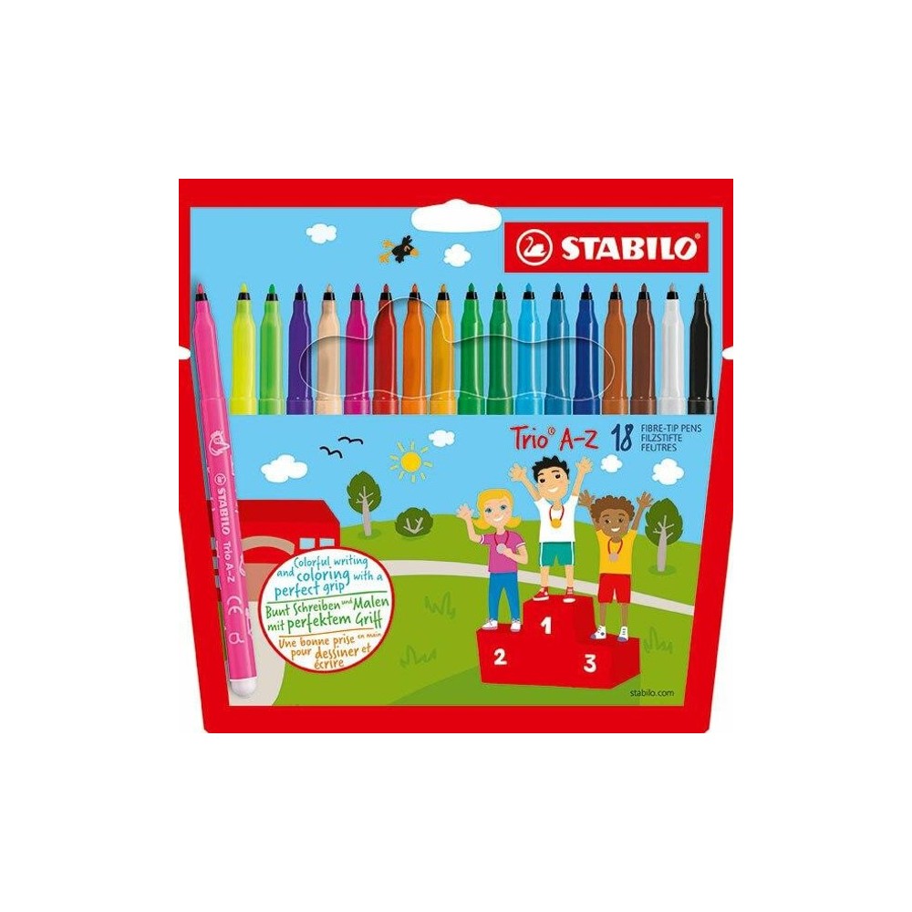 18 feutres STABILO Trio Frutti pointe moyenne
