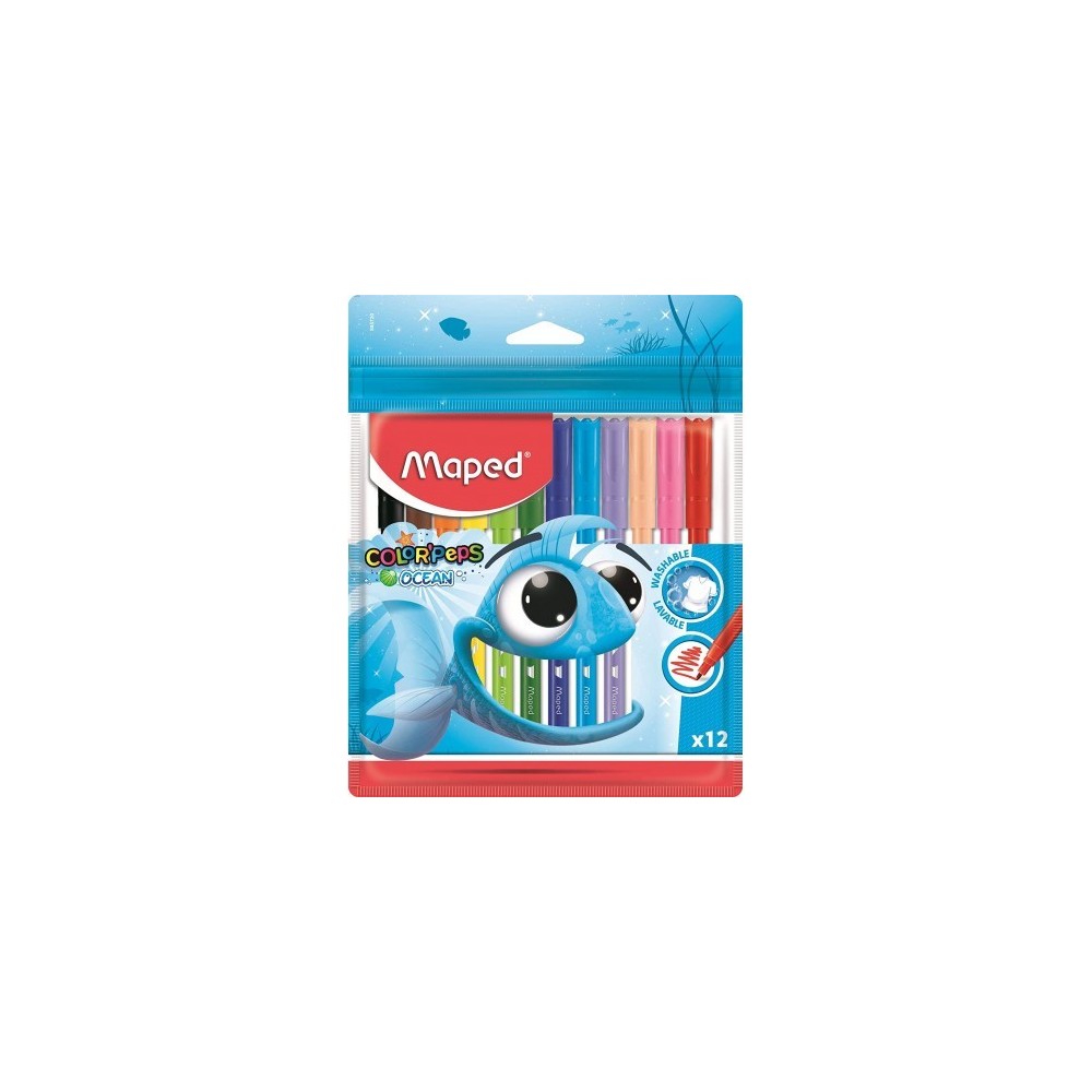 POCHETTE DE 12 FEUTRES OCEAN MAPED