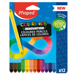 CRAYON COULEUR DE 12 COLOR'PEPS INFINITY