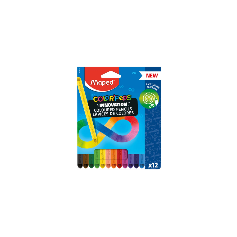 CRAYON COULEUR DE 12 COLOR'PEPS INFINITY