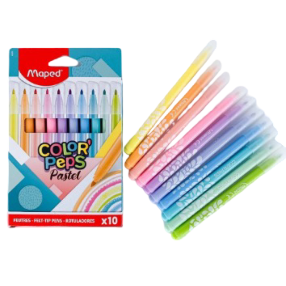 Pochette Feutres de 10 Couleur pastel MAPED