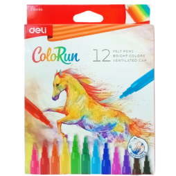 Feutres lavables Deli Colorun, 12 couleurs