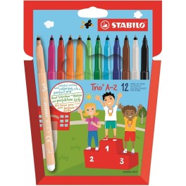 POCHETTE FEUTRE DE 12 TRIO A-Z STABILO 378/12