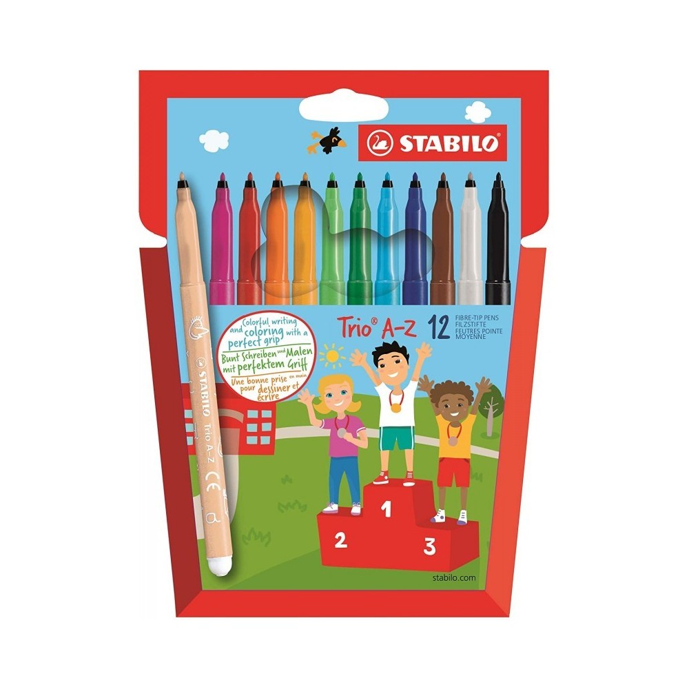 POCHETTE FEUTRE DE 12 TRIO A-Z STABILO 378/12