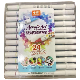 Feutres à double pointe pour dessin et coloriage   (Lot de 24, Multicolore)