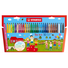 POCHETTE DE 30 FEUTRES STABILO TRIO A-Z