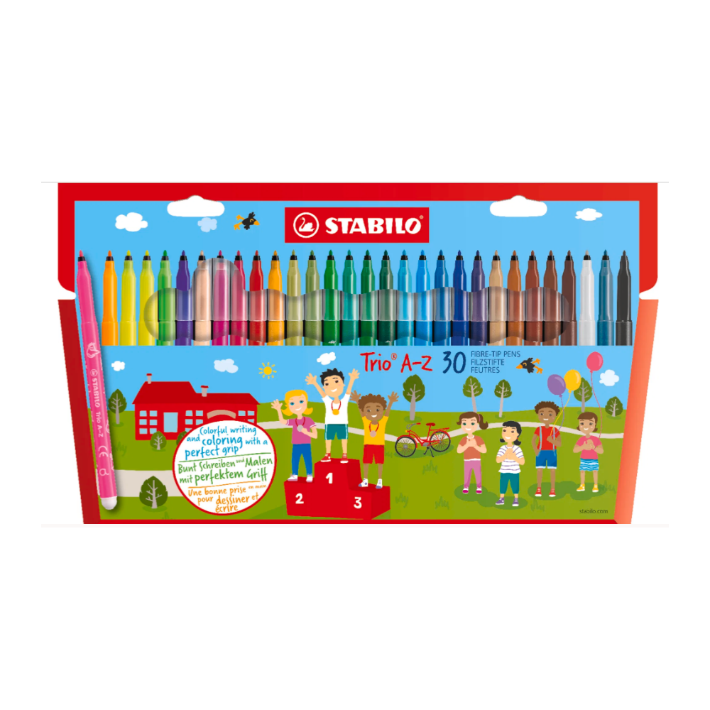 POCHETTE DE 30 FEUTRES STABILO TRIO A-Z