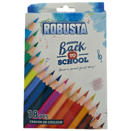 POCHETTE DE 18 CRAYONS DE COULEUR ROBUSTA