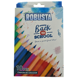 POCHETTE DE 18 CRAYONS DE COULEUR ROBUSTA