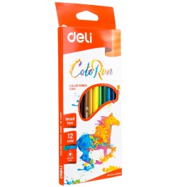 BOITE DE 12 CRAYONS DE COULEUR -DELI-