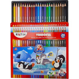 Crayons de couleur Fatih Trıdocıa, 24 couleurs,