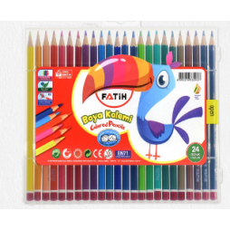 FATIH - CRAYONS DE COULEUR EN BOÎTE PLASTIQUE, 24 COULEURS