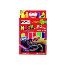 Crayon de cire néon Fatih, 6 couleurs, format jumbo