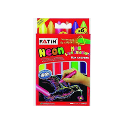 Crayon de cire néon Fatih, 6 couleurs, format jumbo