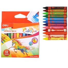 Crayons de cire Deli  (12 couleurs)