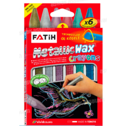 6 CRAYONS DE CIRE COULEURS METALLIQUES FATIH
