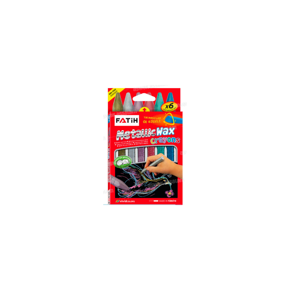 6 CRAYONS DE CIRE COULEURS METALLIQUES FATIH
