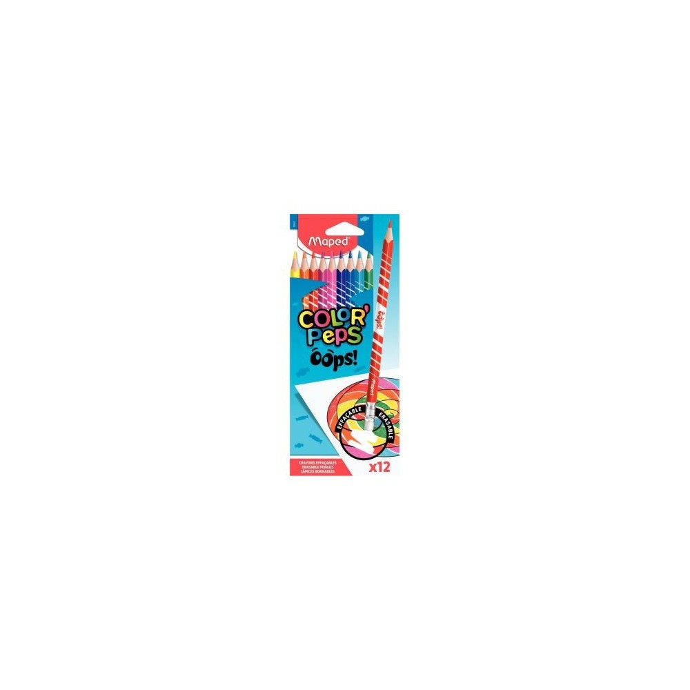 CRAYON COULEUR 12*18 COLOR PEPS EFFACABLE MAPED