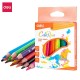 Mini crayons de couleur Deli ColoRun 12 couleurs