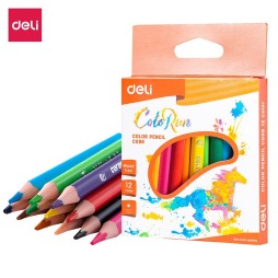 Mini crayons de couleur Deli ColoRun 12 couleurs