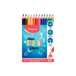 Pochette de 12 crayons de couleur gros module School Pep's