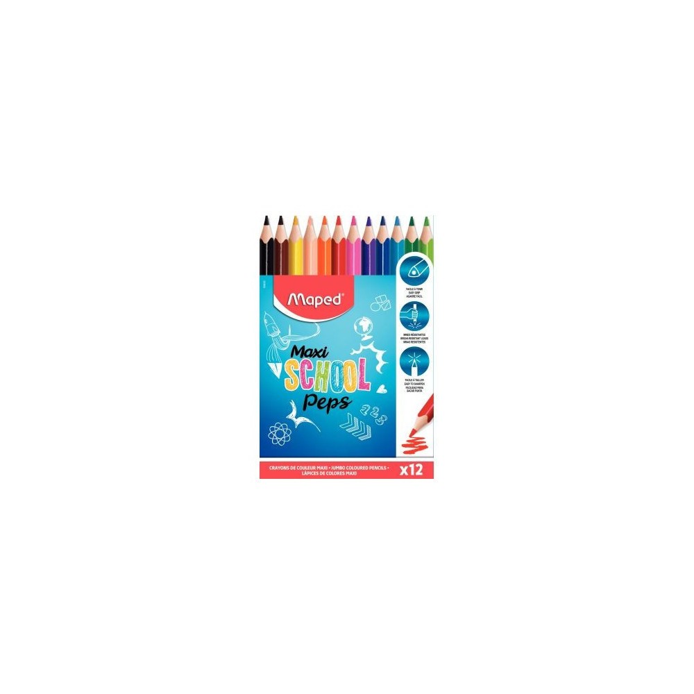 Pochette de 12 crayons de couleur gros module School Pep's