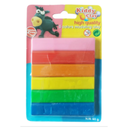 Pâte à modeler Kiddy Clay 6 couleurs, rayures plates
