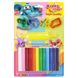 Pâte À Modeler Clay Craft, 12 Couleurs, Avec Moules Et Rouleau.