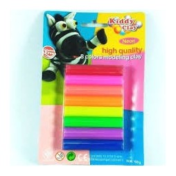 Pâte à modeler Nara, 8 couleurs néon assorties,