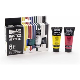 Set 6 tubes peinture acrylique 22 ml Basics Liquitex