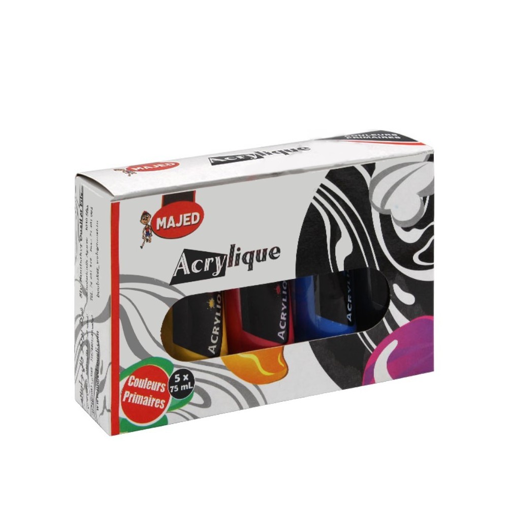 COFFRET ACRYLIQUE 5 TUBES 75ML MAJED