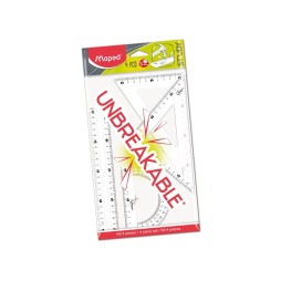 MAPED - RÈGLES SCOLAIRES STUDY UNBREAKABLE - MAXI KIT DE 4 PIÈCES