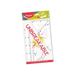 MAPED - RÈGLES SCOLAIRES STUDY UNBREAKABLE - MAXI KIT DE 4 PIÈCES