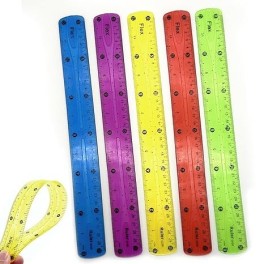 Règle flexible, 30 cm, couleurs variées