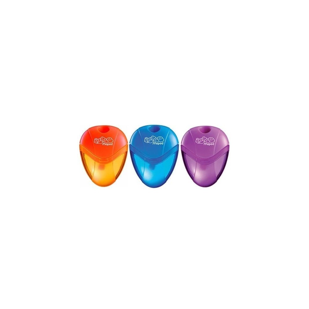 Set De 3 Taille-crayons Maped Boogy 1 Trou - Couleurs Assorties - Compact Pour Trousse, Design Moderne - Lot Unique