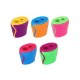 Taille-crayon double pour crayons épais et fins avec récipient
