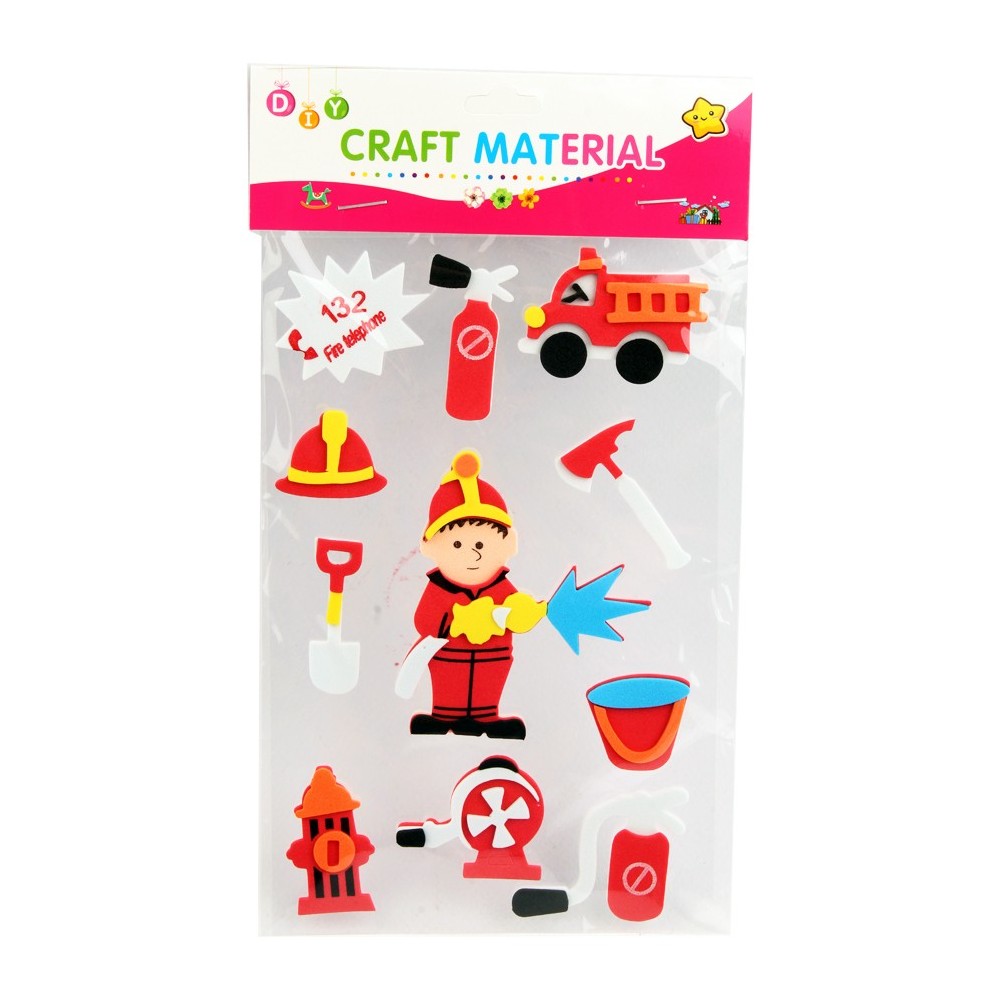 Autocollant en mousse EVA : professions de pompier