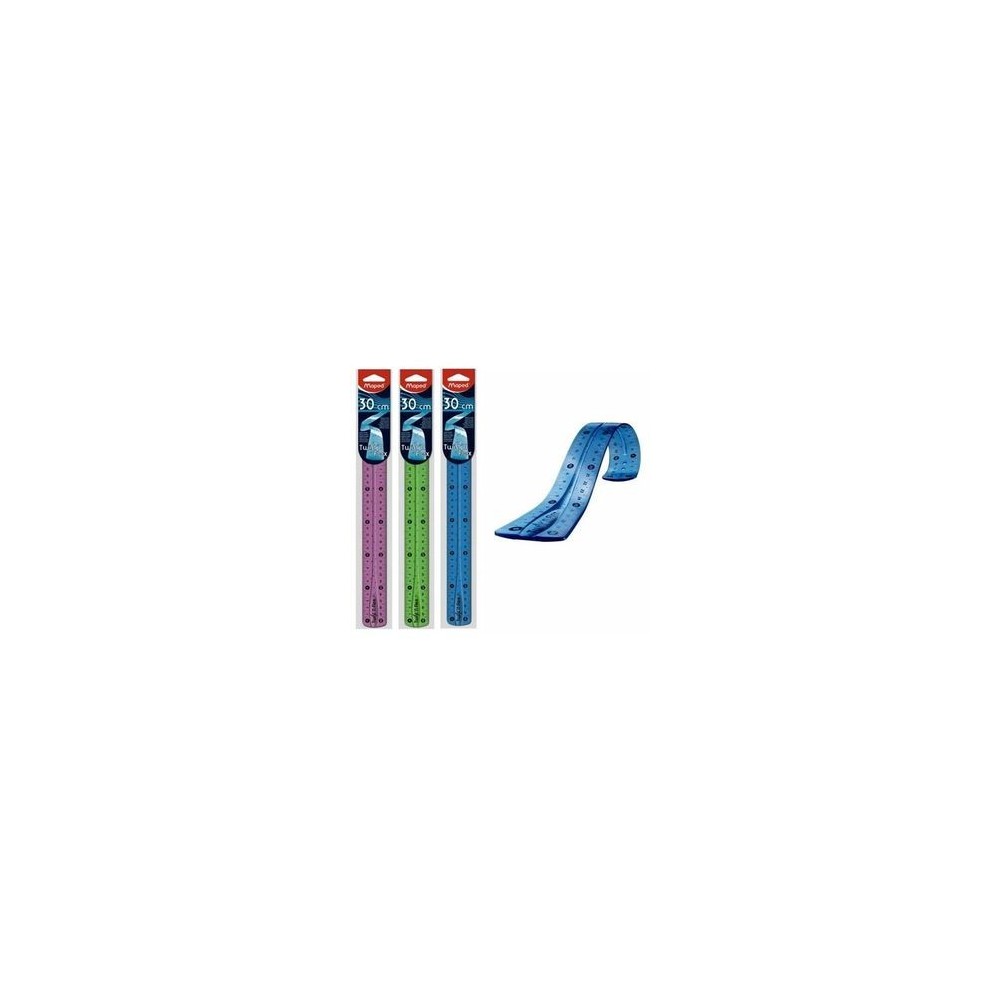 RÈGLE EN PLASTIQUE FLEXIBLE MAPED - 30 CM COULEURS ASSORTIES