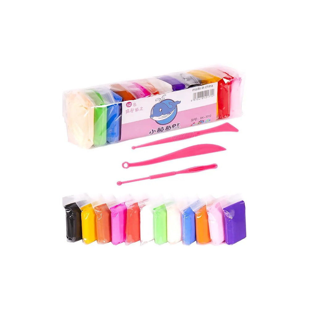 Pâte à modeler Claydoll, 12 couleurs