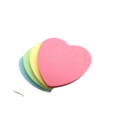 Notes adhésives en forme de cœur