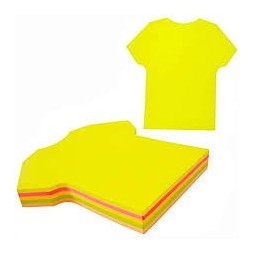 Blocs de notes adhésives en forme de chemise, 7,6 x 7,6 cm, 5 couleurs, 100 feuilles