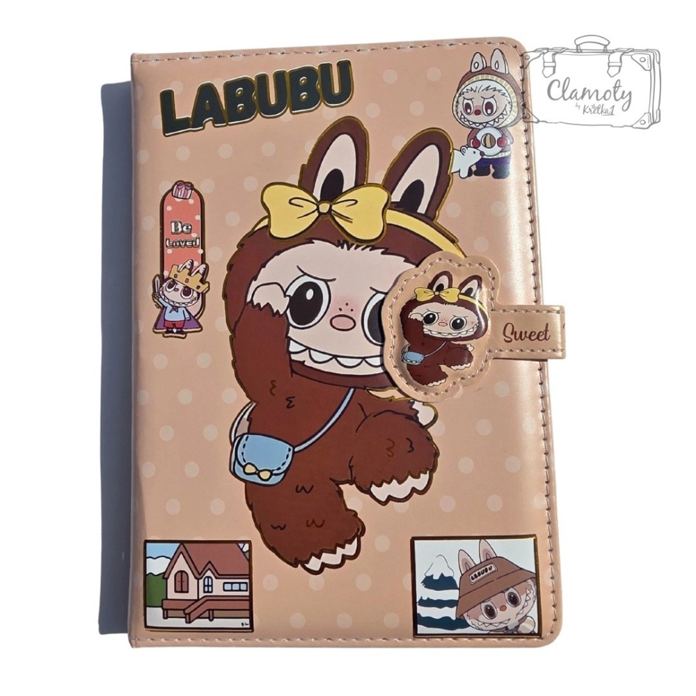 Carnet de notes A5 à couverture rigide  et pages colorées Labubu