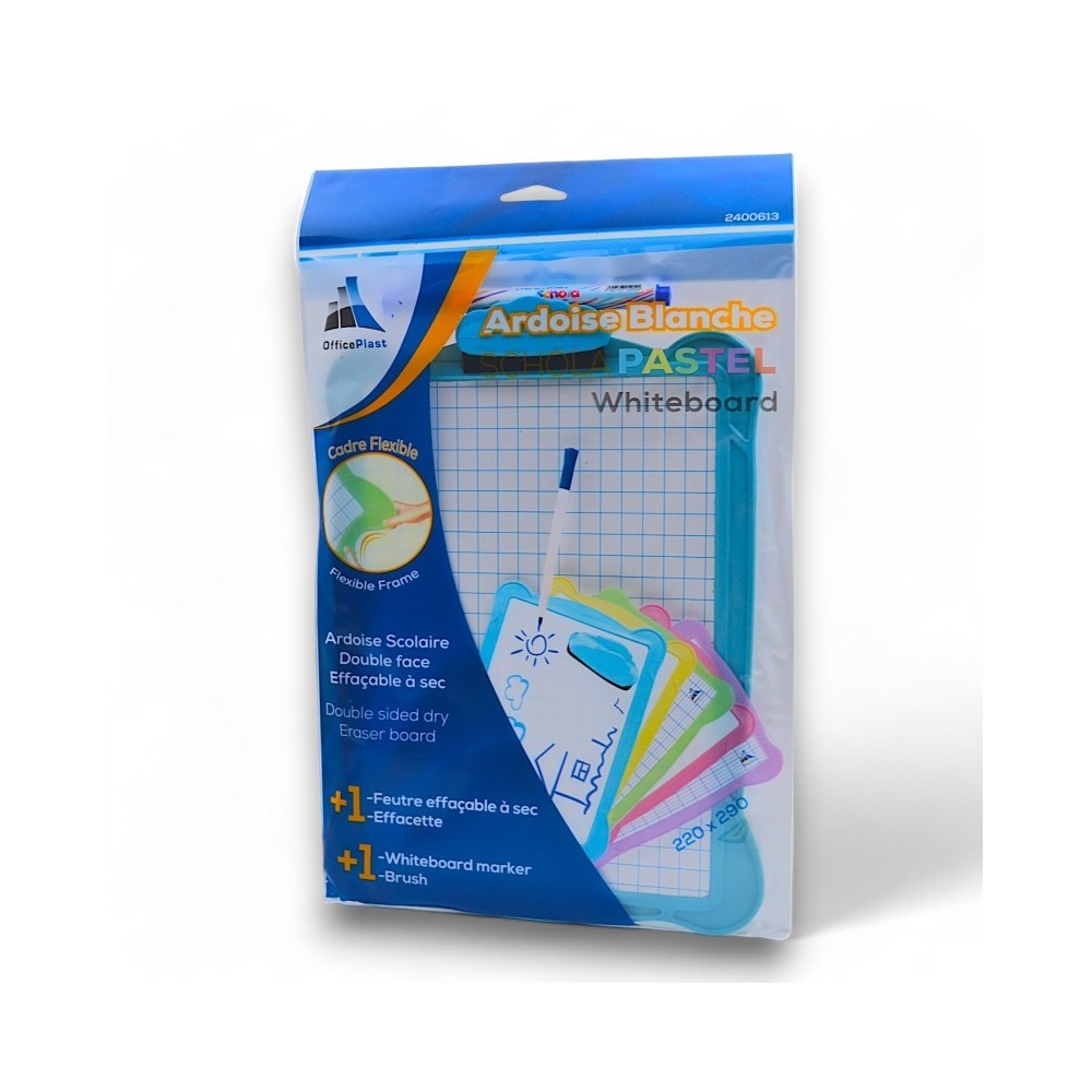ARDOISE BLANCHE PASTEL AVEC STYLO ET CHIFFON OFFICE PLAST