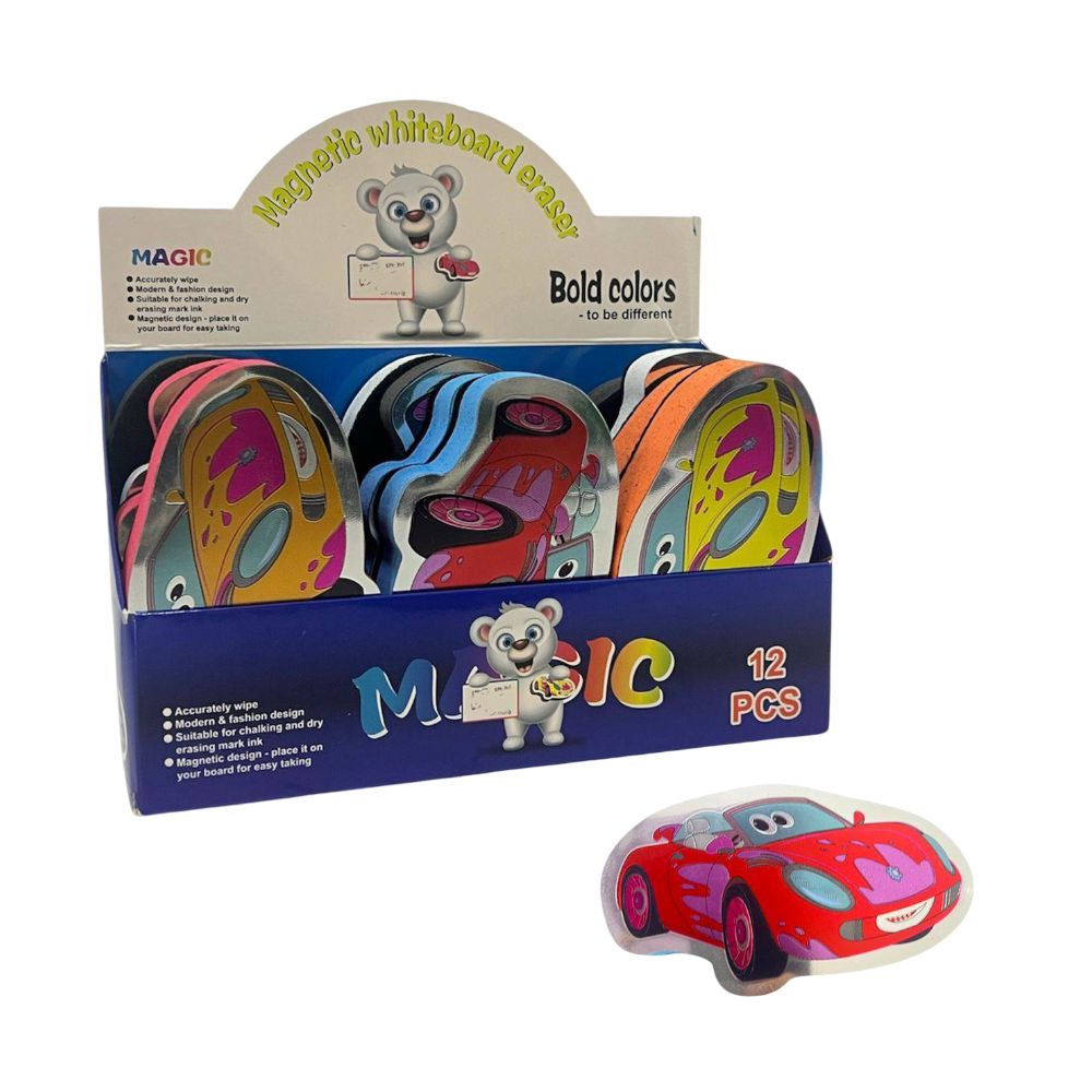 Éponge-gomme magnétique pour tableau sous forme voiture