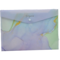 Pochette A4 brillante avec bouton, motif marbre