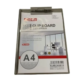 PORTE-BLOCS A4 EN ACRYLIQUE ASSORTI AVEC PINCE MÉTALLIQUE