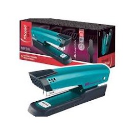 Maped - Agrafeuse décorée Essentials Metal - bleu - capacité de 25 feuilles - agrafes 24/6 ou 26/6