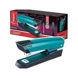 Maped - Agrafeuse décorée Essentials Metal - bleu - capacité de 25 feuilles - agrafes 24/6 ou 26/6