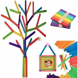 Bâtonnets de sucette en bois aux couleurs vives