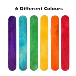 10 bâtonnets de sucette en bois de couleurs assorties